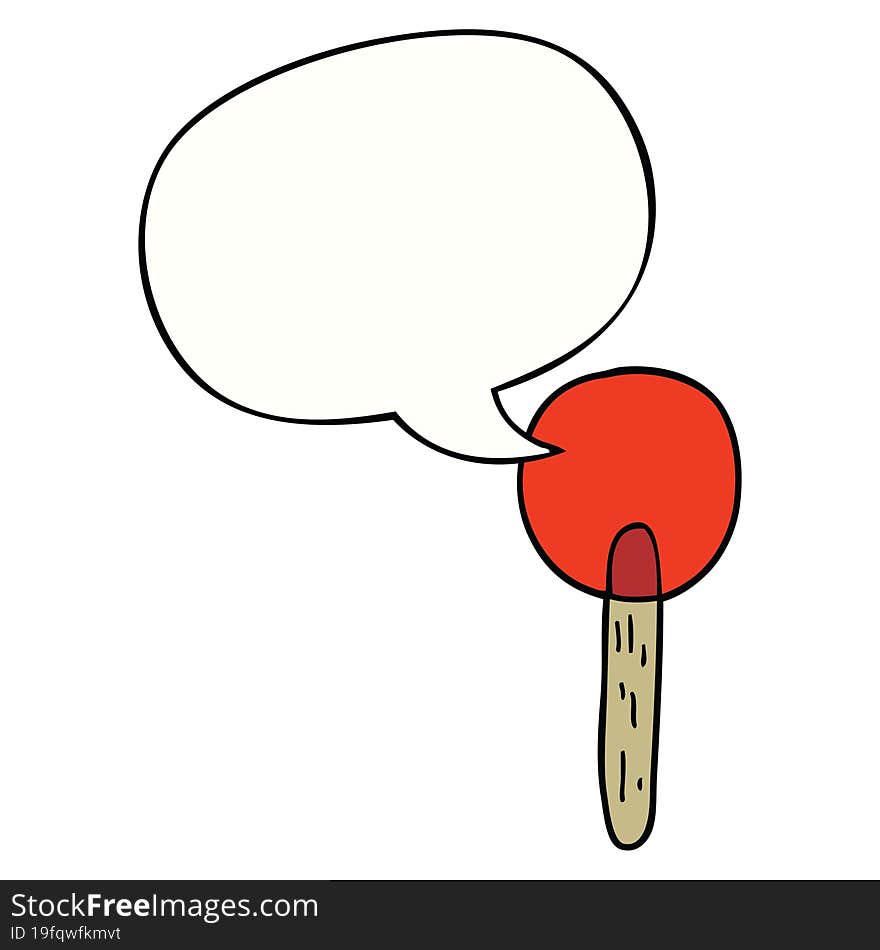 cartoon candy lollipop and speech bubble