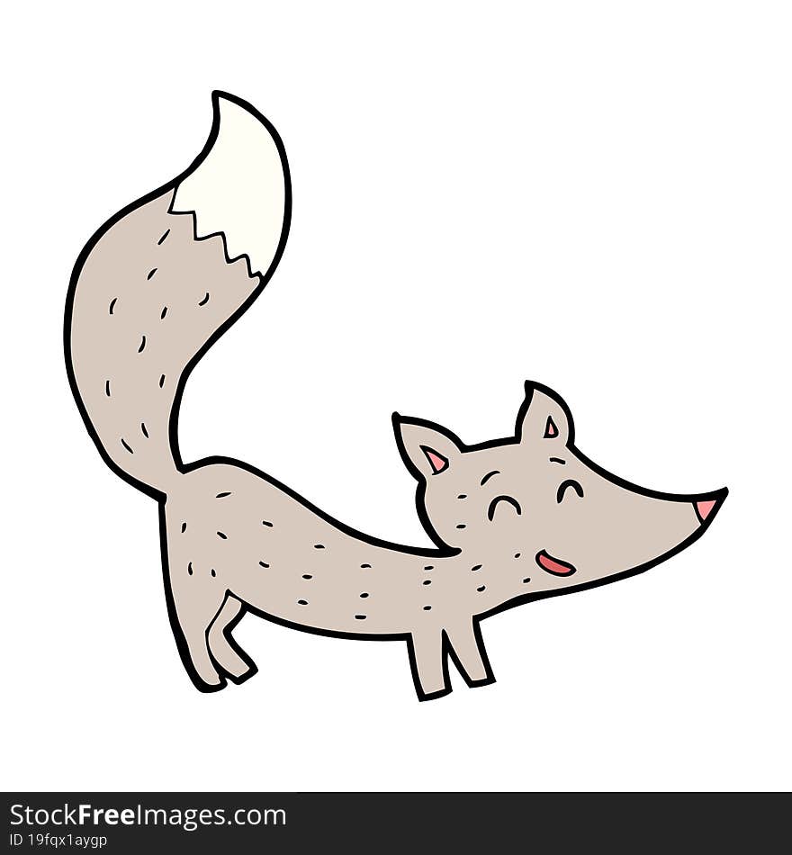 cartoon little wolf