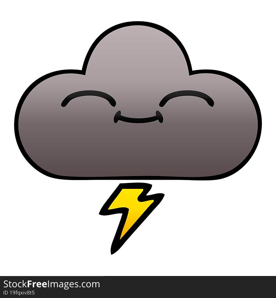 gradient shaded cartoon of a storm cloud