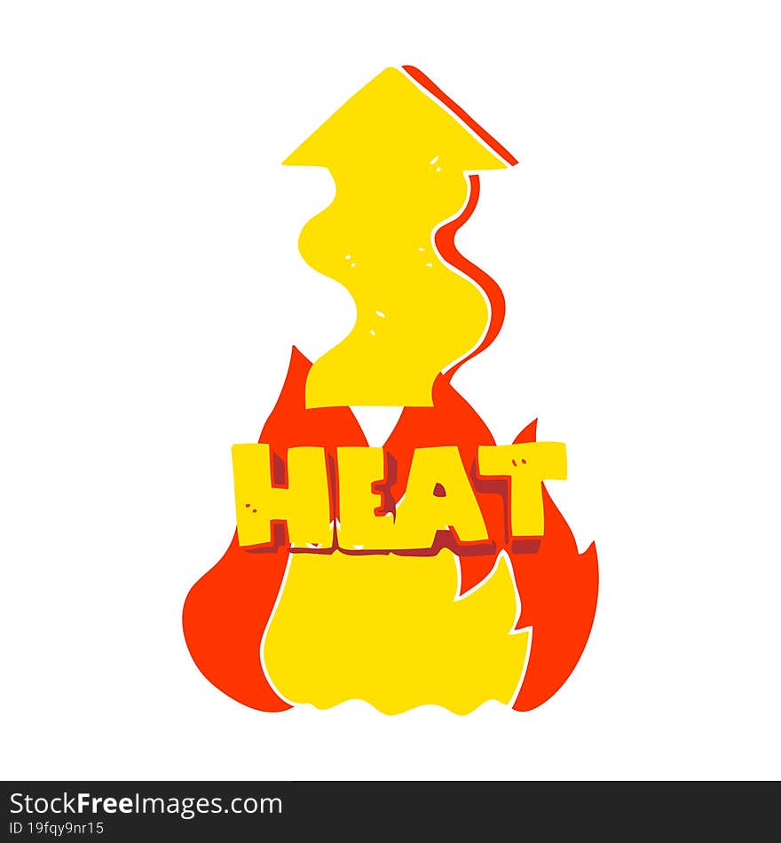 Flat Color Illustration Of A Cartoon Heat Rising