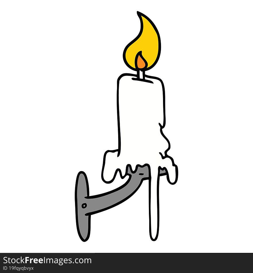 cartoon doodle of a candle stick