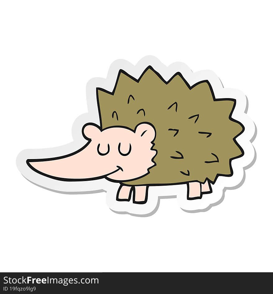 Sticker Of A Cartoon Hedgehog