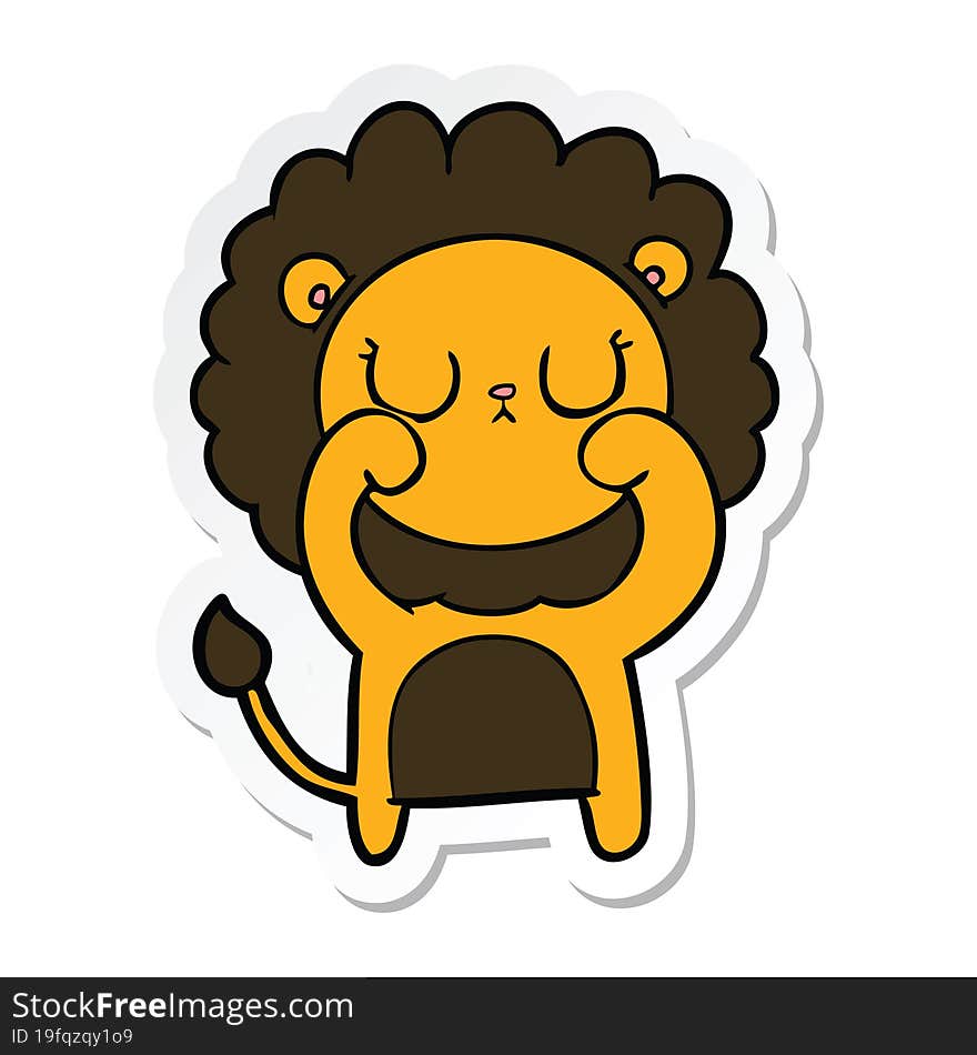 sticker of a cartoon lion