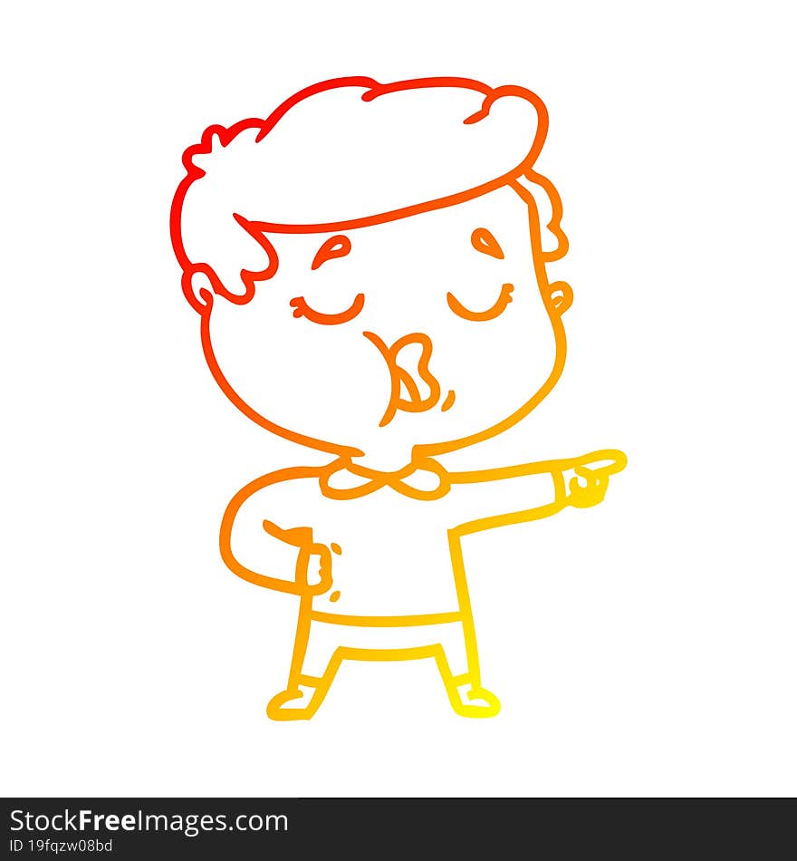 warm gradient line drawing cartoon man talking