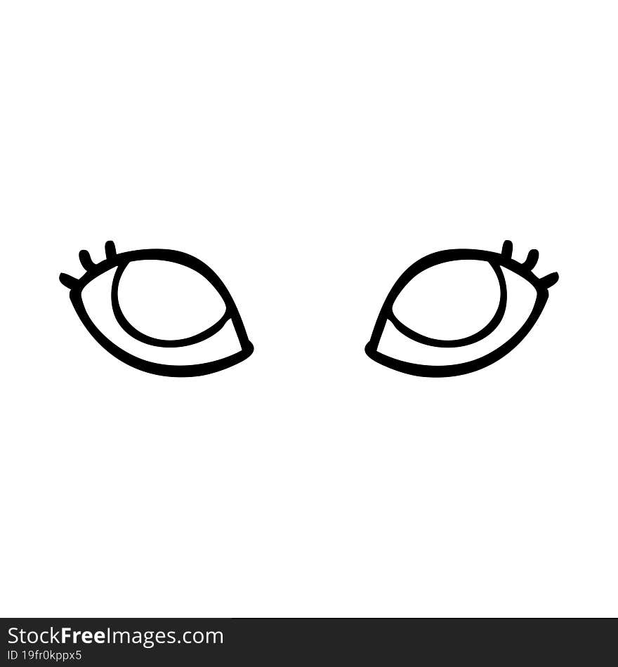 line drawing cartoon grey eyes