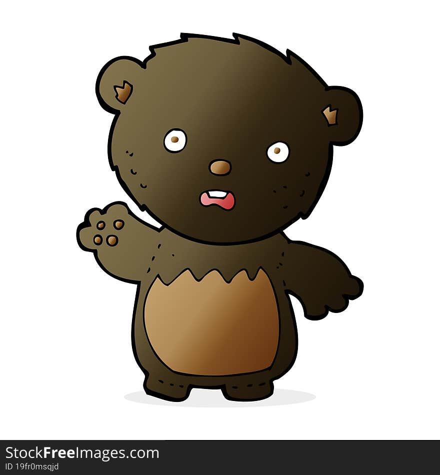 cartoon worried black bear