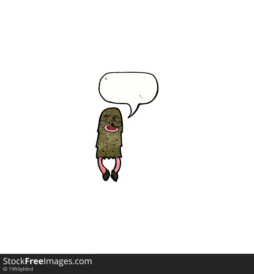 monster with speech bubble cartoon