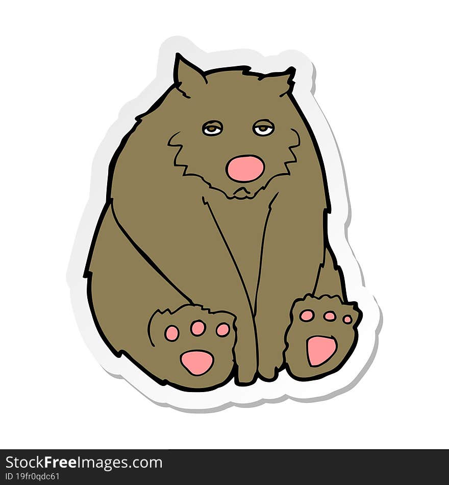 sticker of a cartoon sad bear