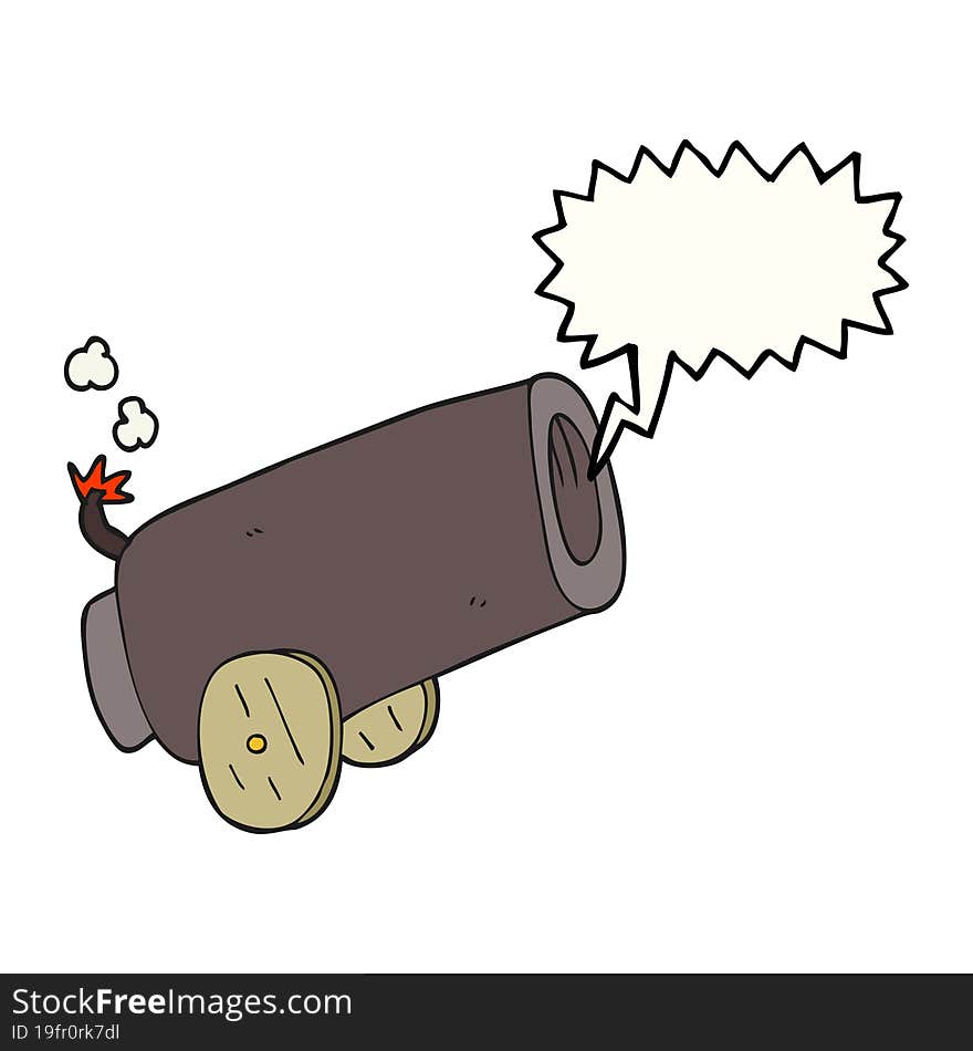 Speech Bubble Cartoon Cannon