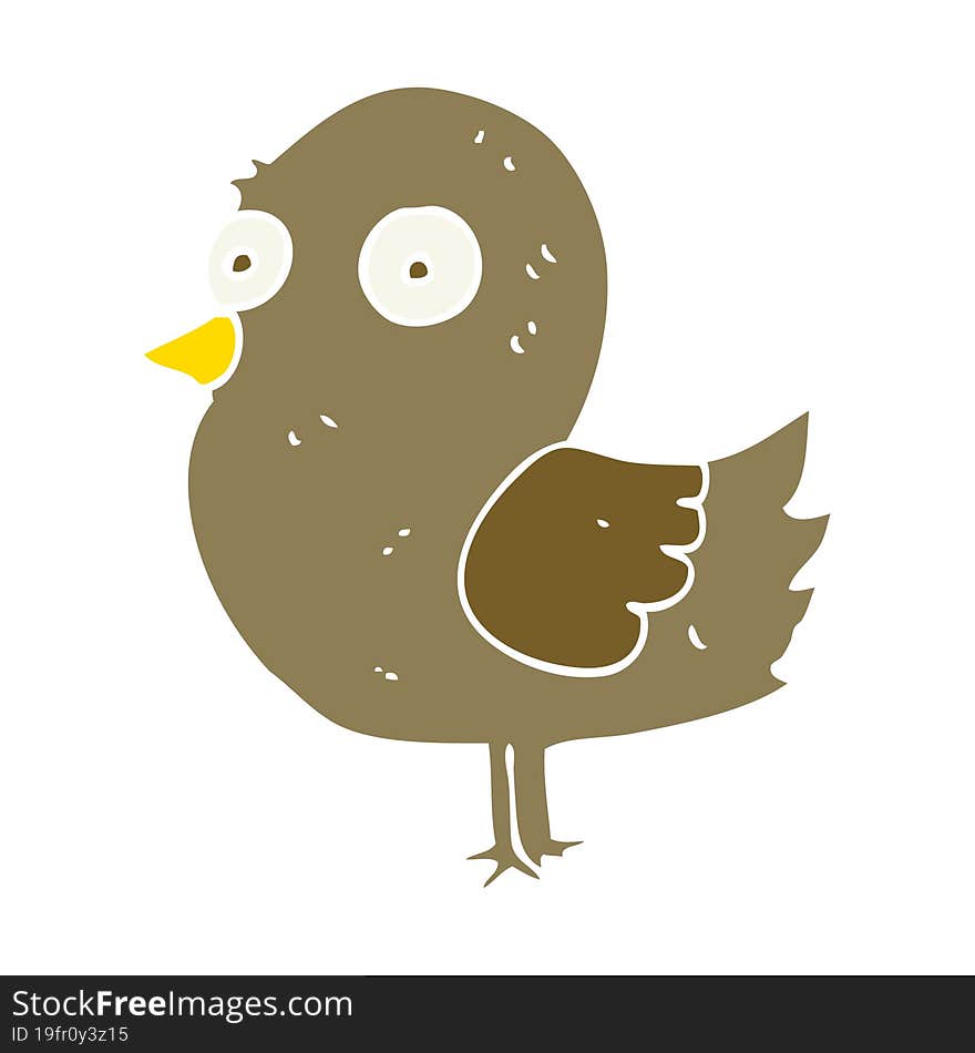 flat color style cartoon bird