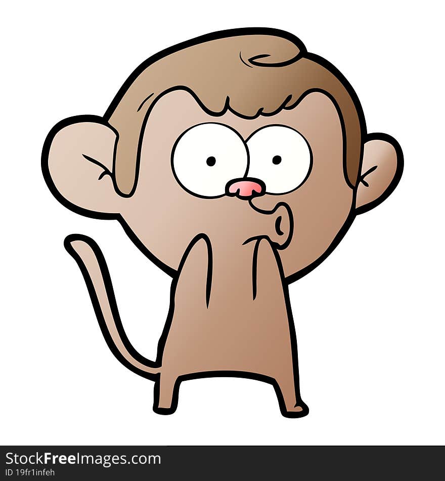 cartoon surprised monkey. cartoon surprised monkey