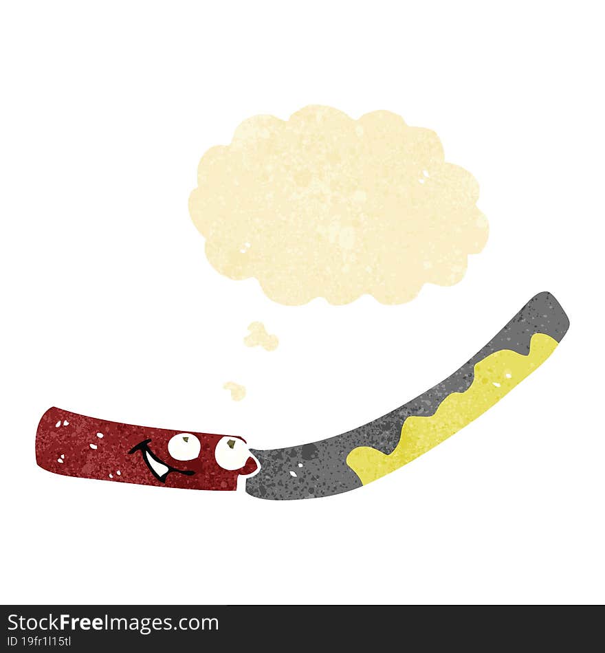 Cartoon Butter Knife With Thought Bubble