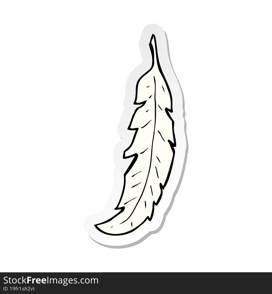 sticker of a cartoon feather