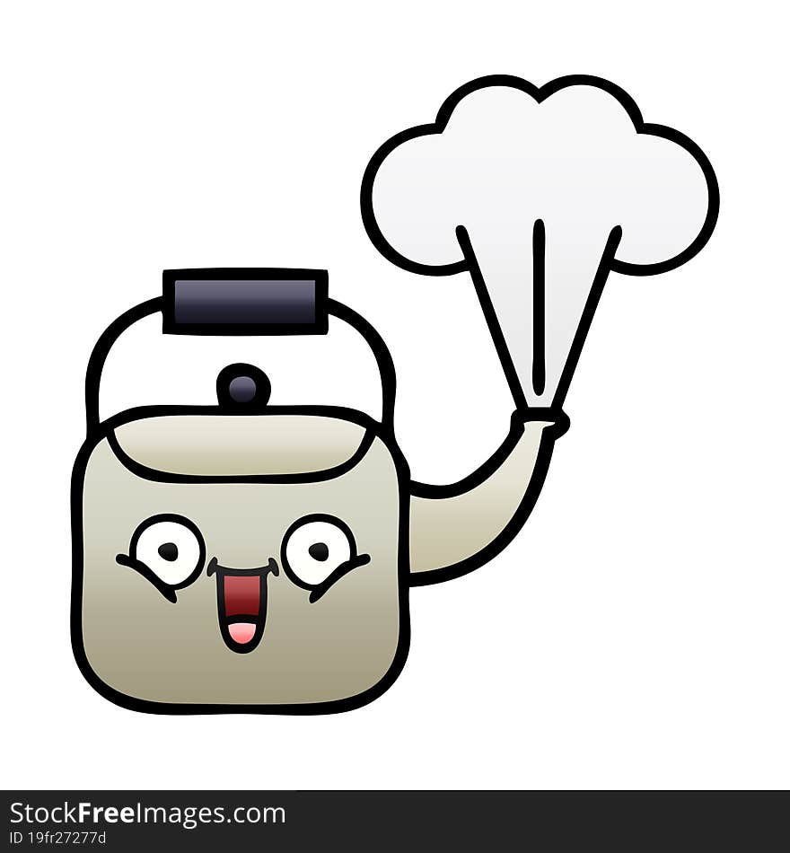 Gradient Shaded Cartoon Steaming Kettle