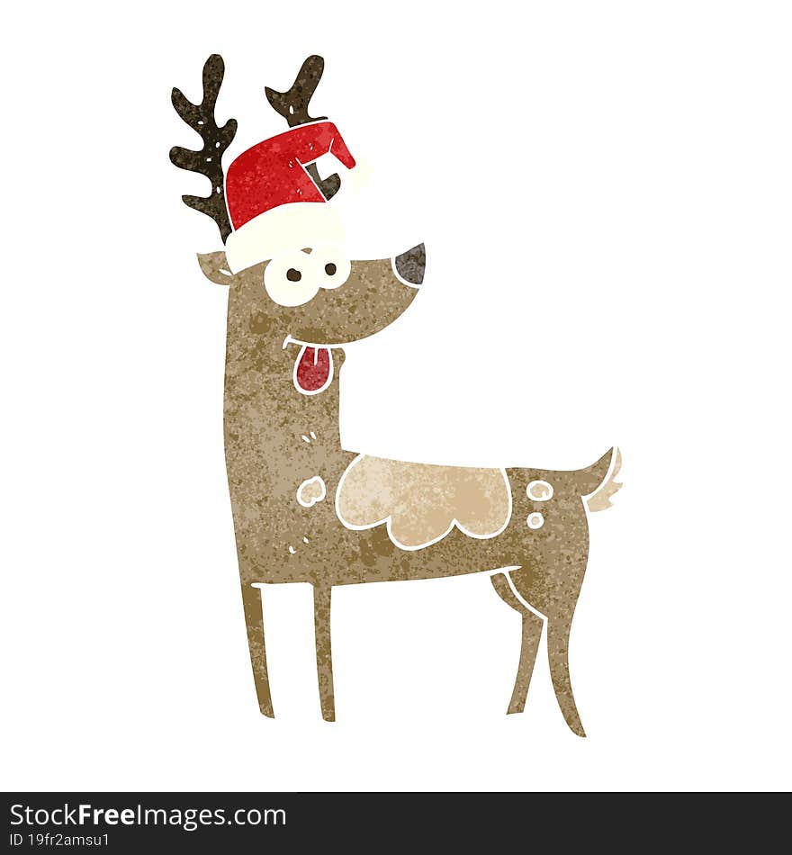 retro cartoon crazy reindeer