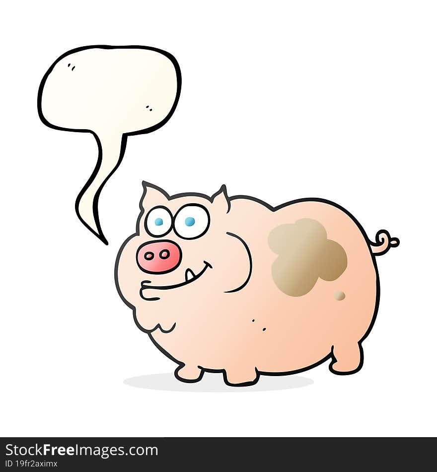 speech bubble cartoon pig