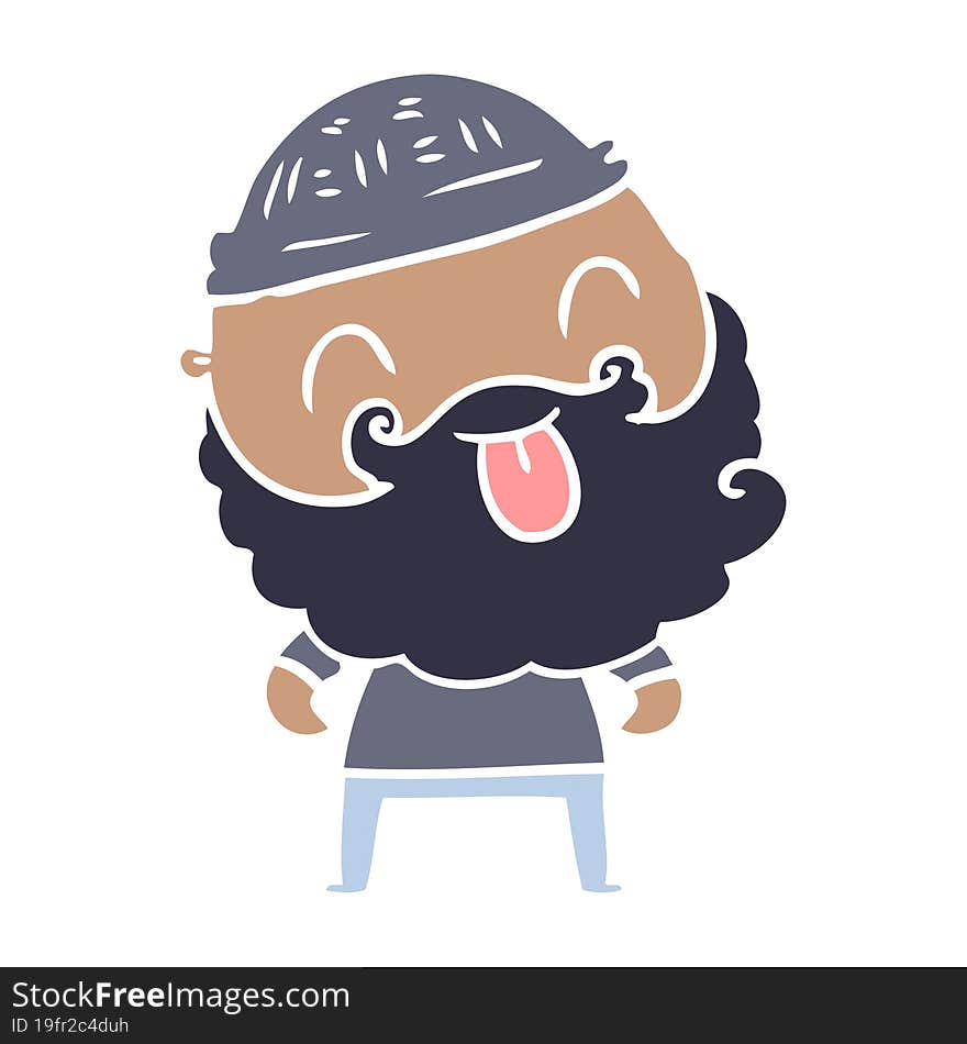 man with beard sticking out tongue