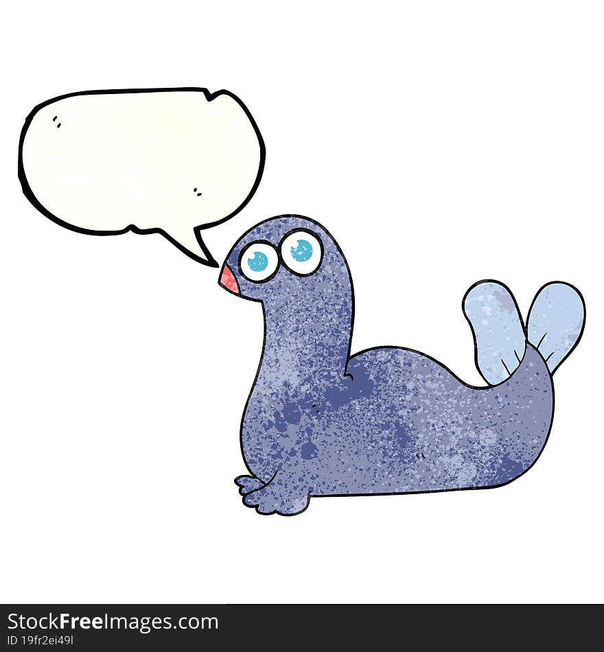 speech bubble textured cartoon seal