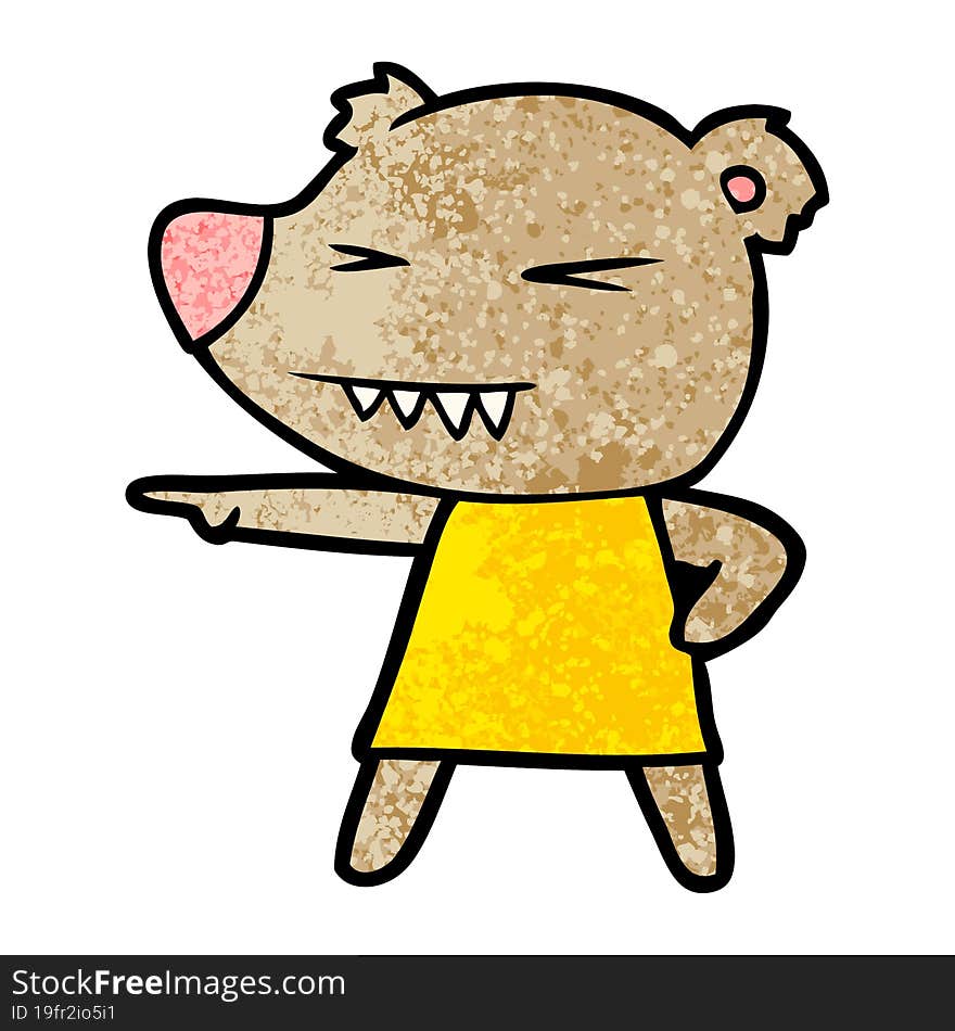 pointing bear cartoon. pointing bear cartoon