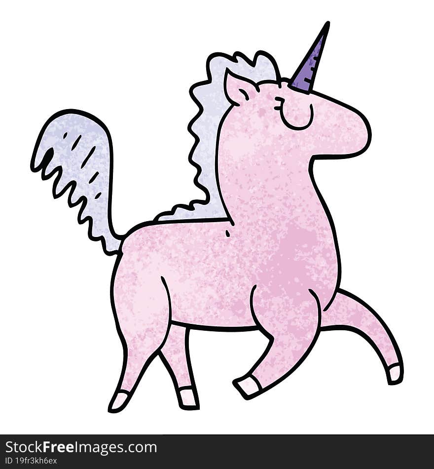 cartoon doodle unicorn