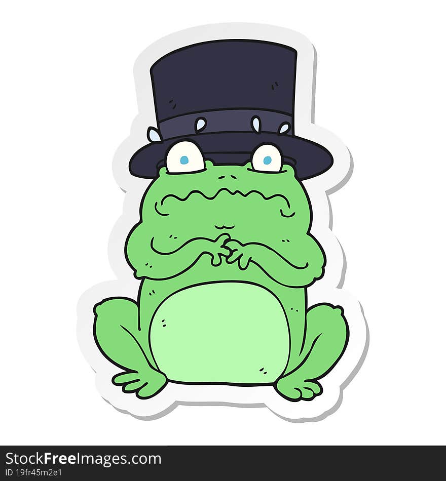 sticker of a cartoon wealthy toad