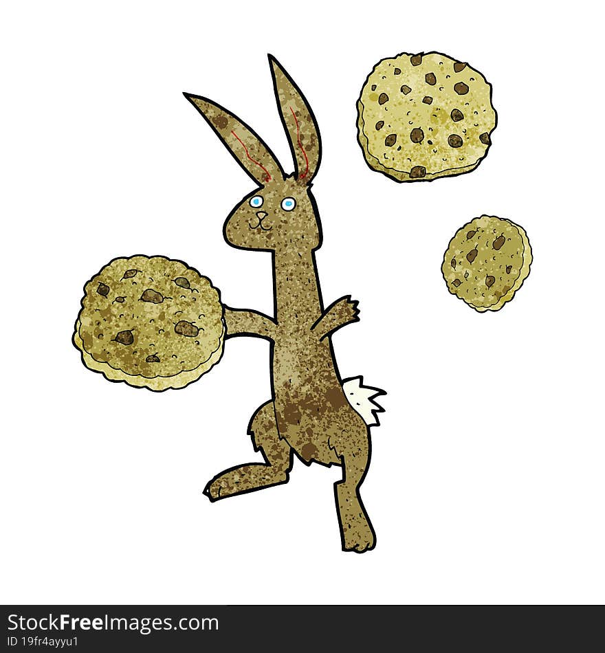 cartoon rabbit with cookies