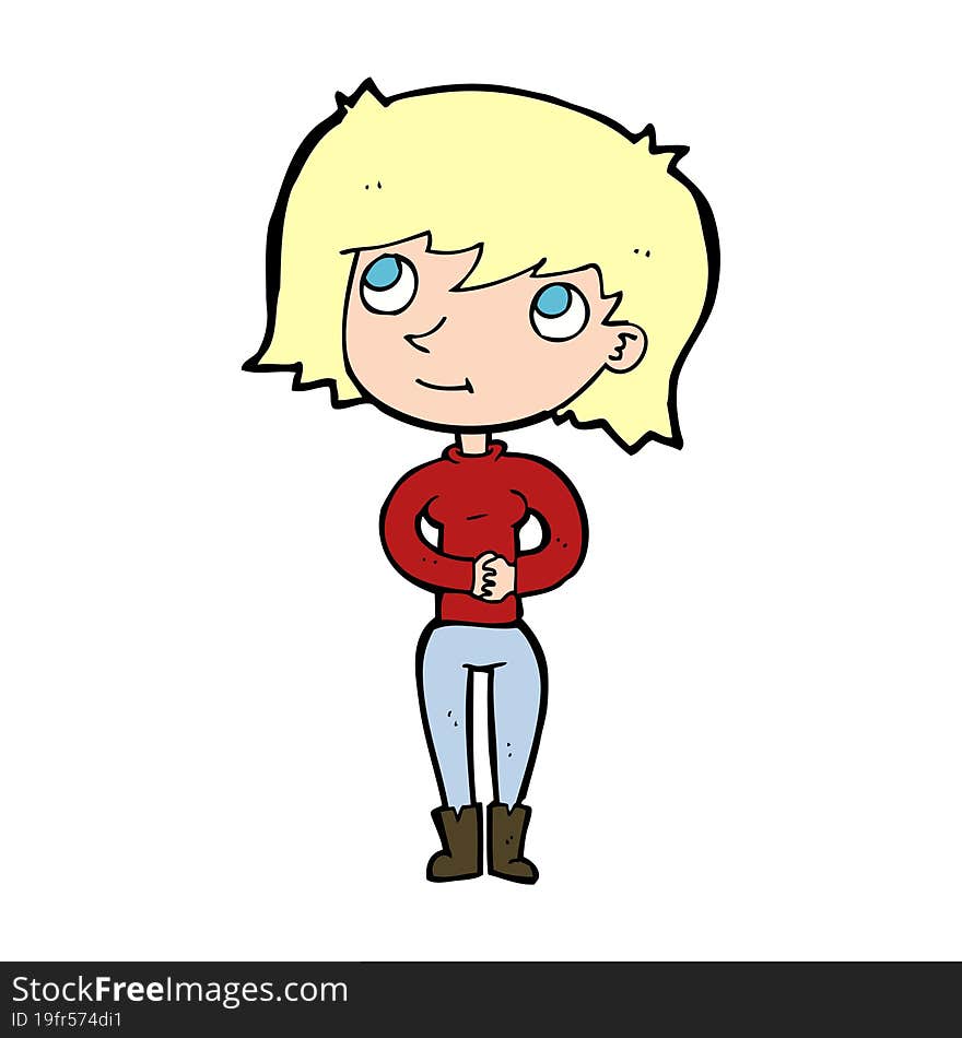 Cartoon Friendly Woman