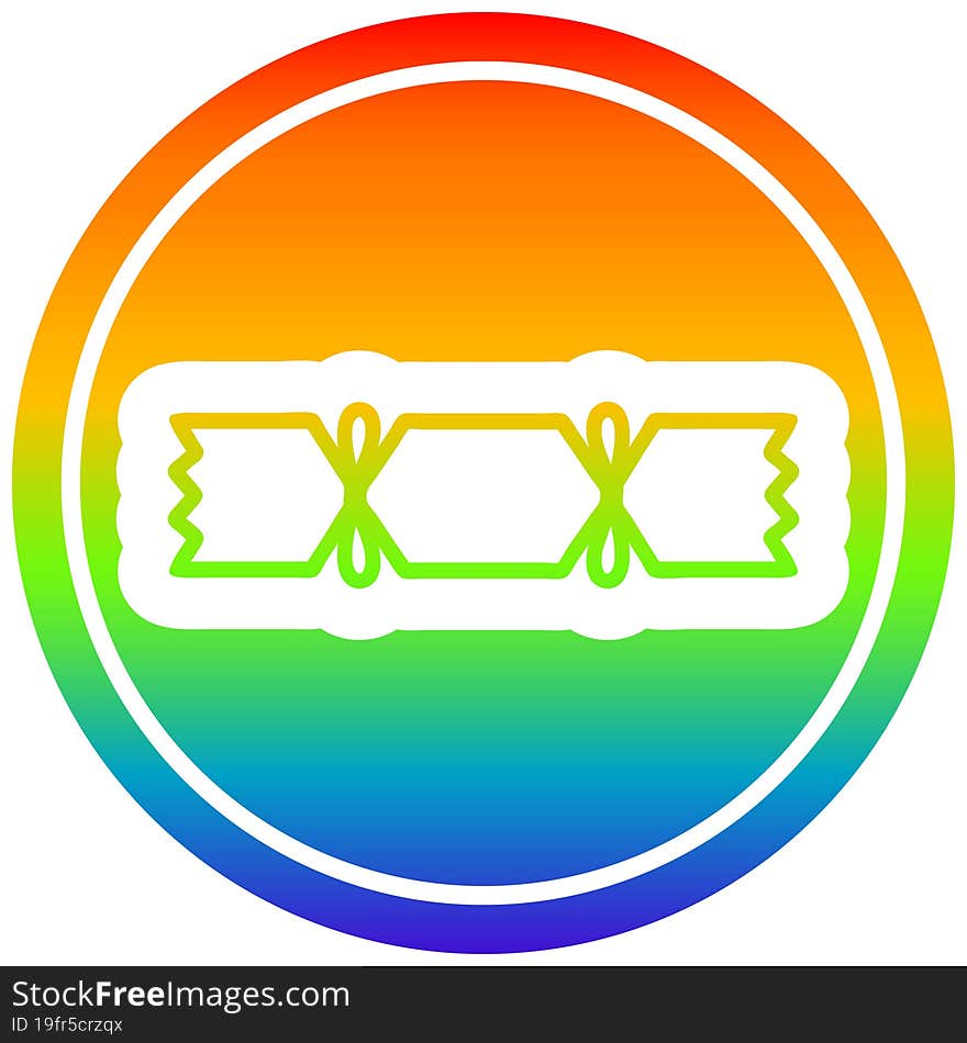 christmas cracker icon with rainbow gradient finish. christmas cracker icon with rainbow gradient finish