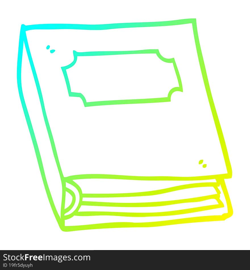 cold gradient line drawing of a cartoon closed book