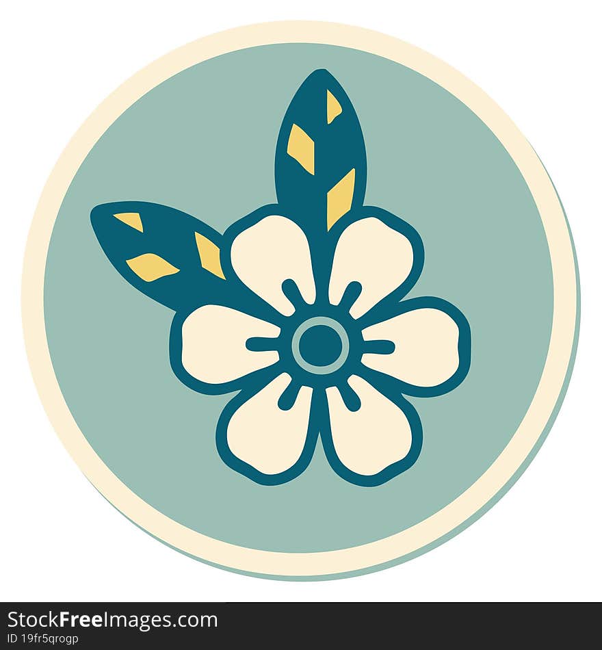 tattoo style sticker of a flower