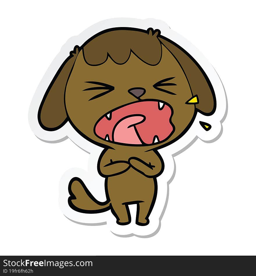 Sticker Of A Cute Cartoon Dog