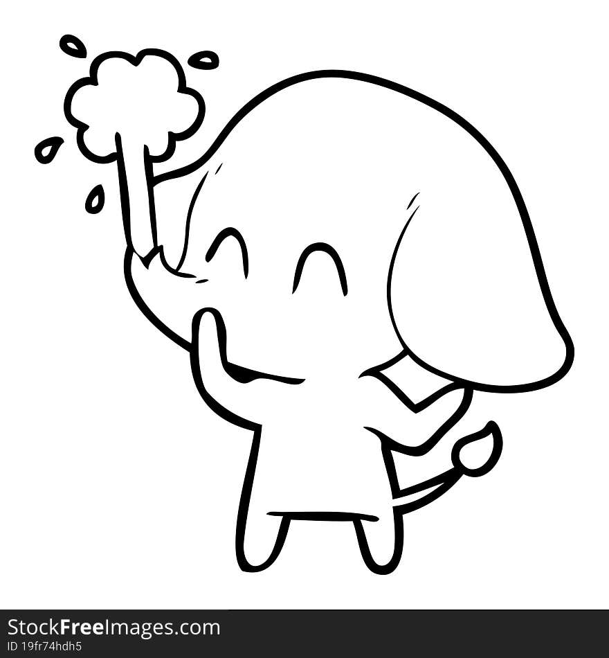 cute cartoon elephant spouting water. cute cartoon elephant spouting water