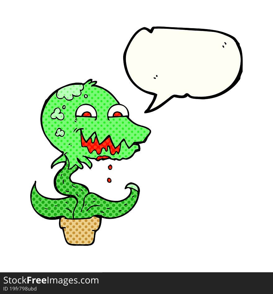 comic book speech bubble cartoon monster plant