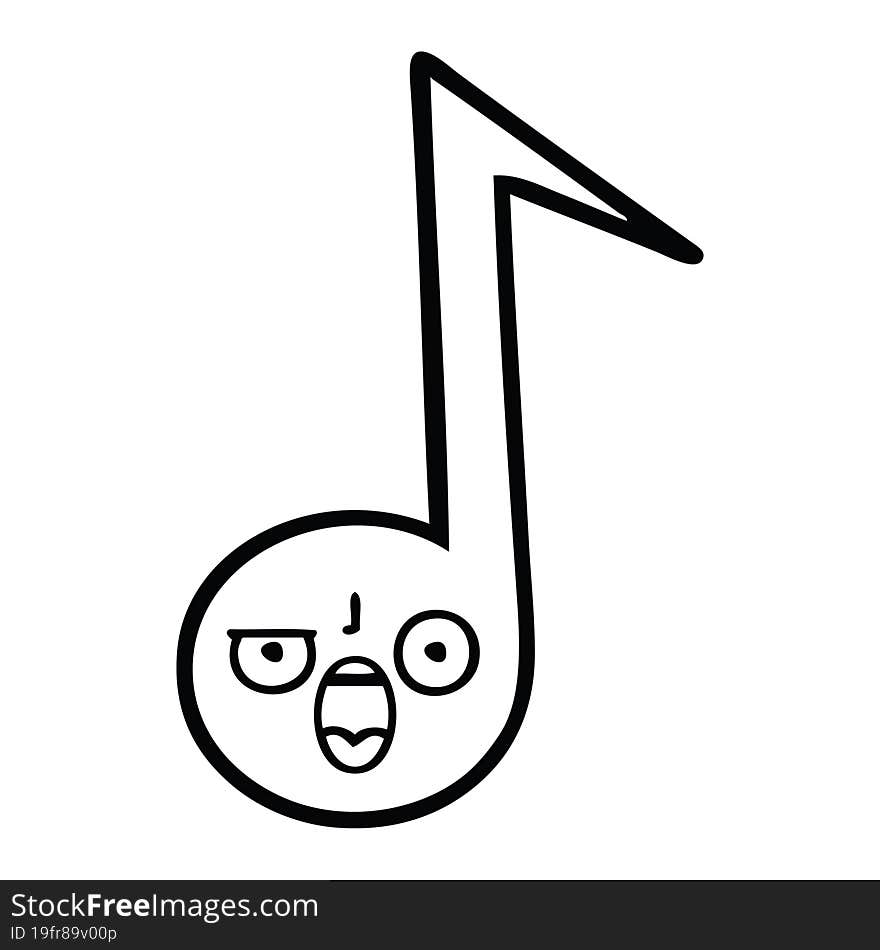 line drawing cartoon musical note