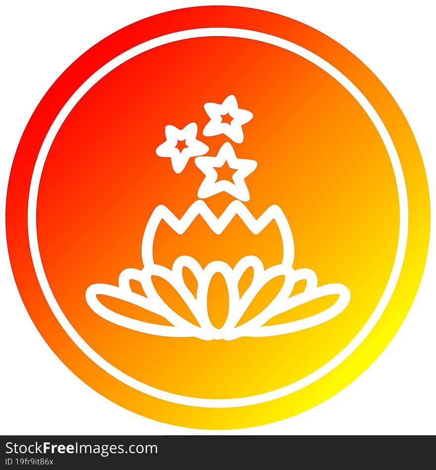 magical flower circular icon with warm gradient finish. magical flower circular icon with warm gradient finish