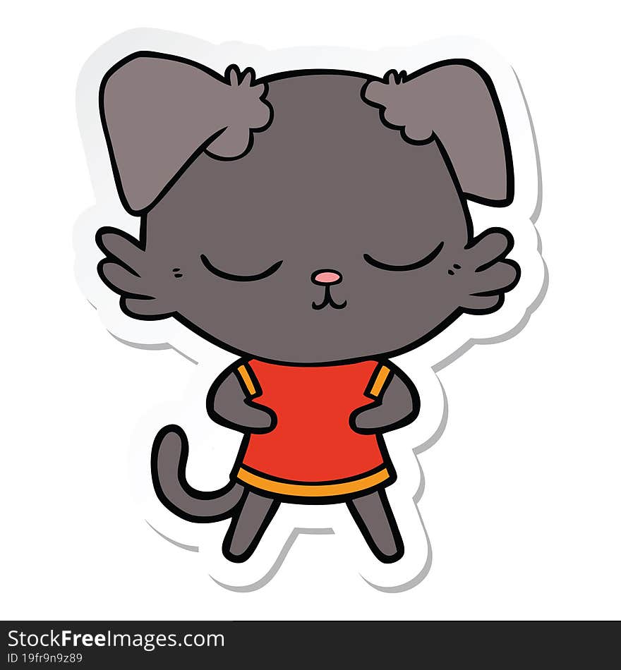 Sticker Of A Cute Cartoon Dog