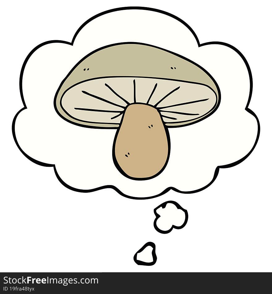 Cartoon Mushroom And Thought Bubble