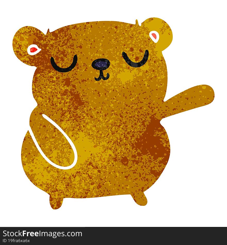 Retro Cartoon Of A Cute Bear