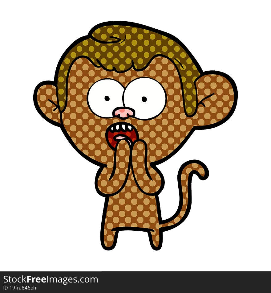 cartoon shocked monkey. cartoon shocked monkey