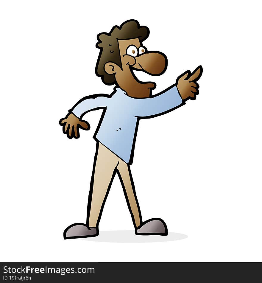 cartoon man pointing and laughing