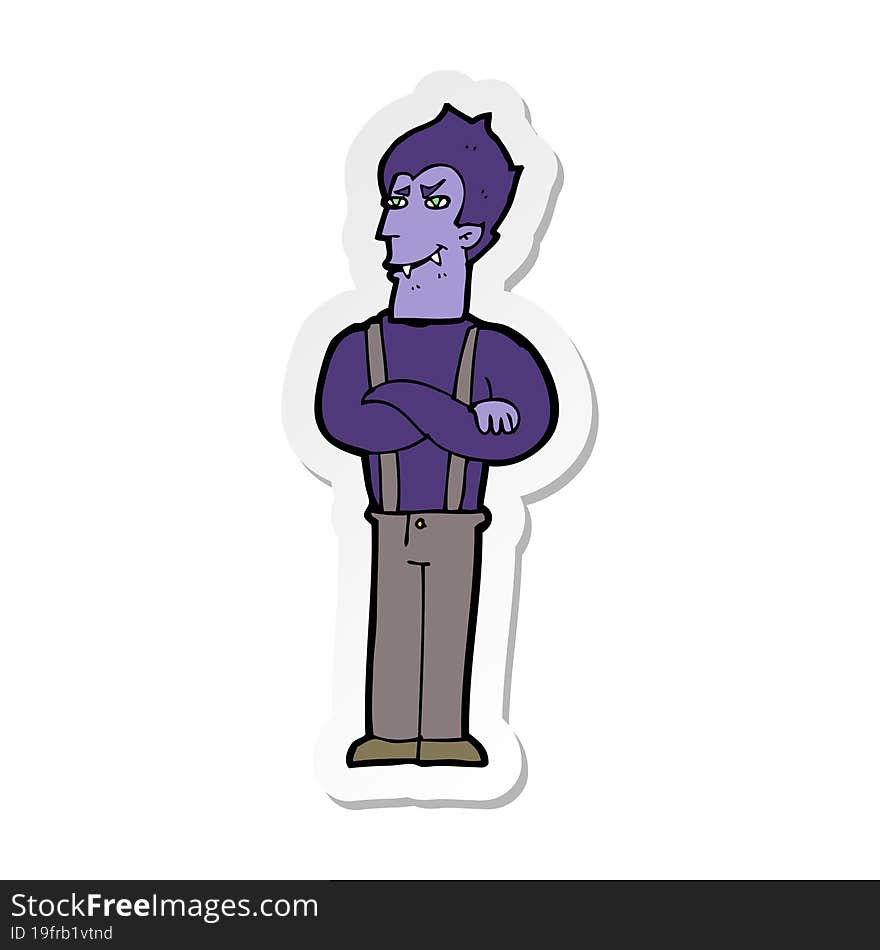 sticker of a cartoon vampire