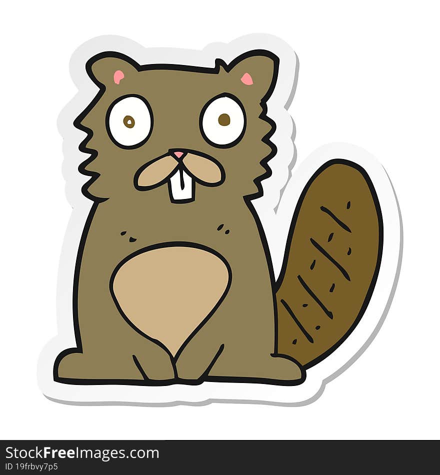 sticker of a cartoon beaver