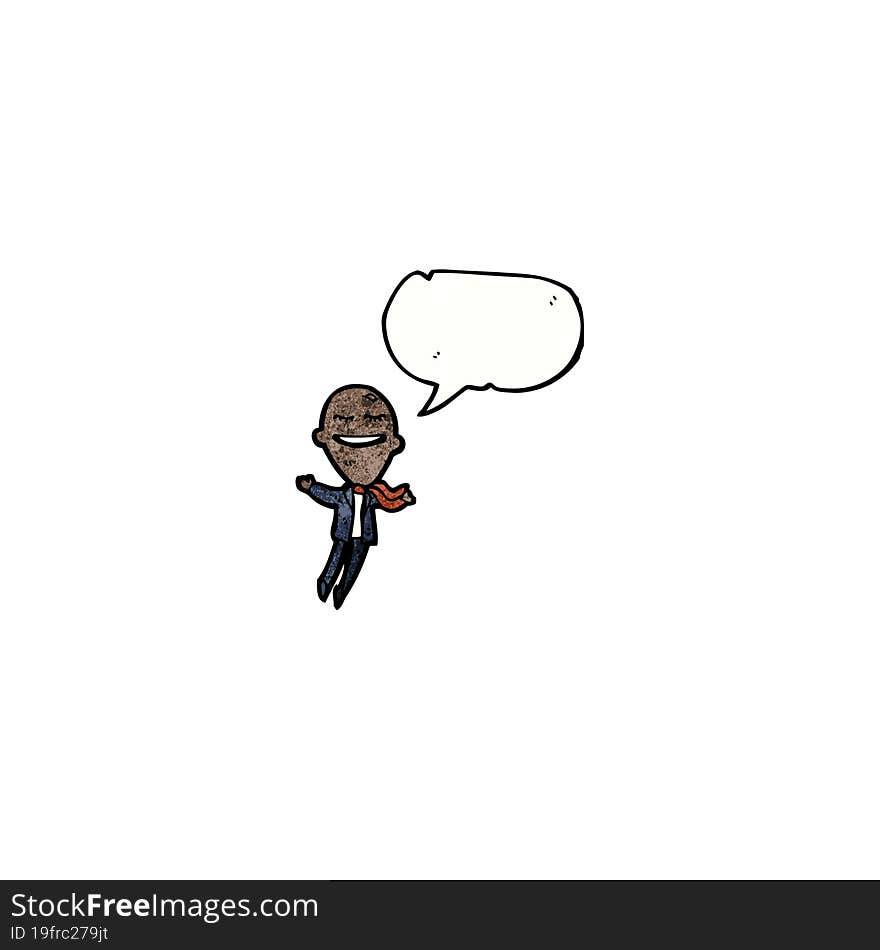 Cartoon Businessman With Speech Bubble