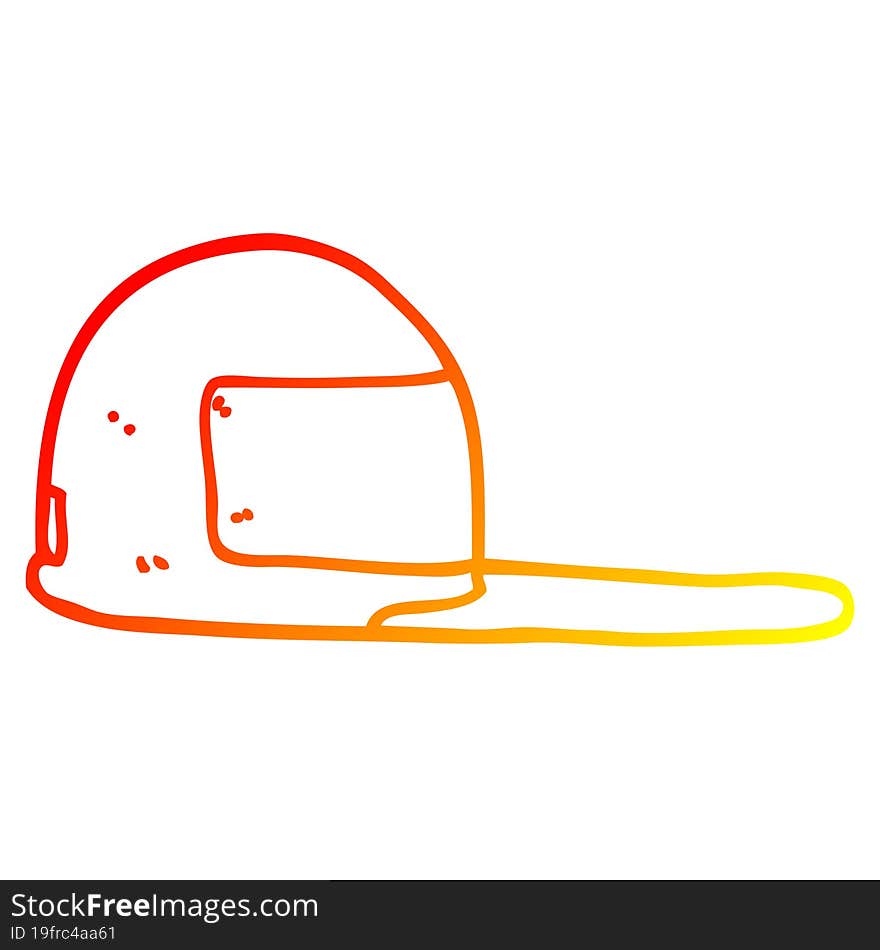 warm gradient line drawing cartoon baseball cap