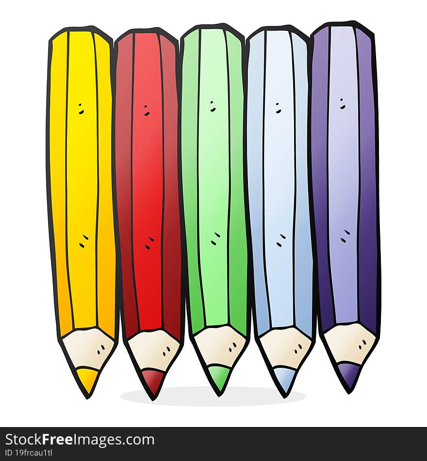 cartoon color pencils