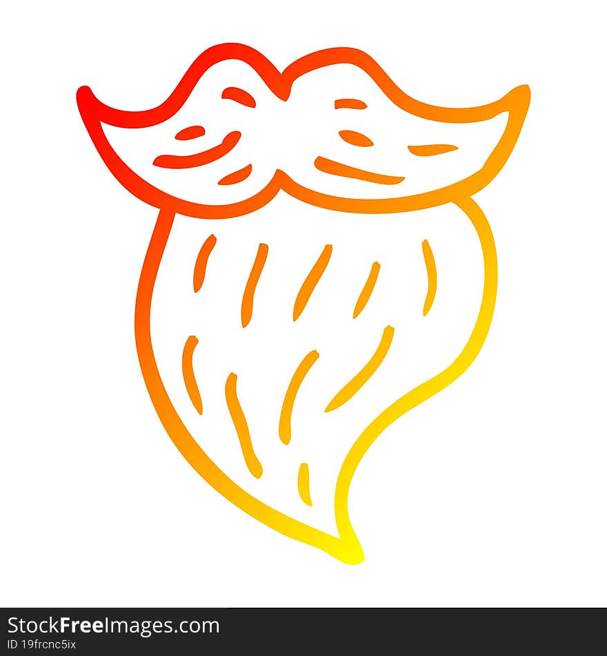 warm gradient line drawing cartoon white beard