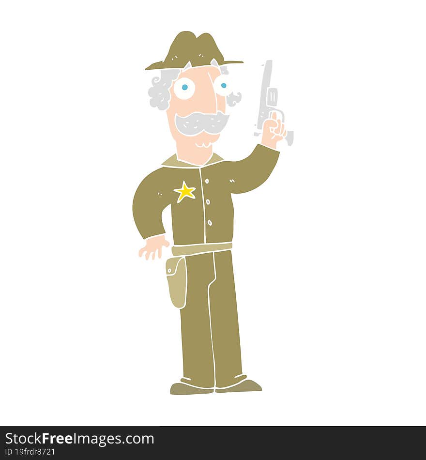 flat color illustration of sheriff. flat color illustration of sheriff