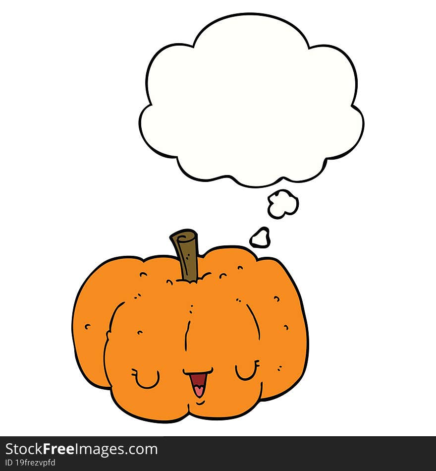 Cartoon Pumpkin And Thought Bubble