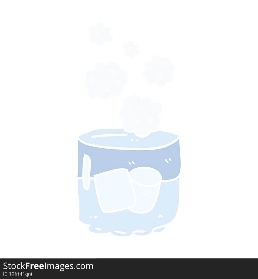 flat color illustration of vodka and ice. flat color illustration of vodka and ice