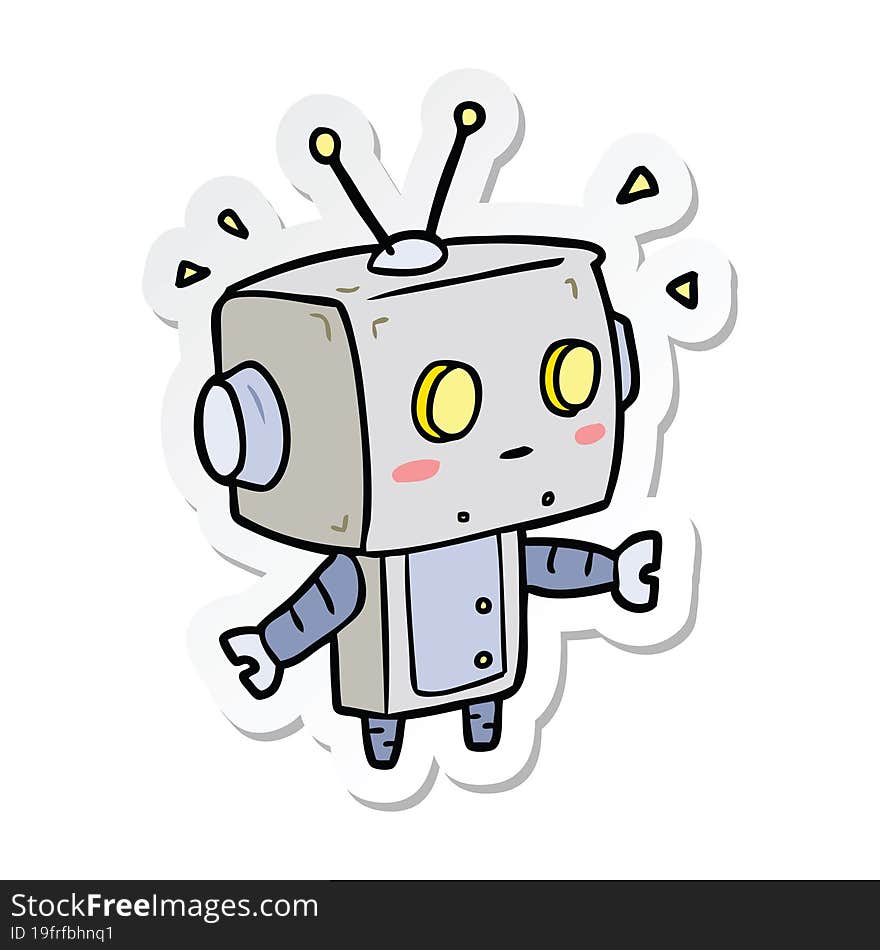 sticker of a cartoon robot